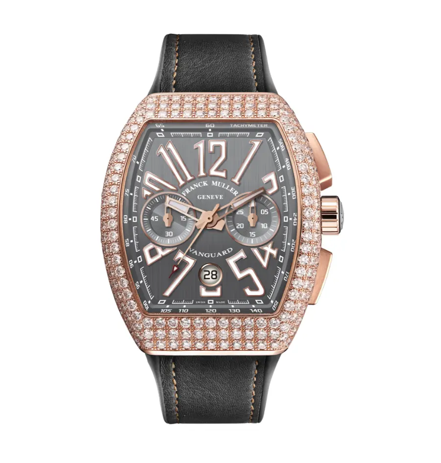 Franck Muller Vanguard: Bold Tonneau Luxury Icon Franck Muller Vanguard V45 Luxury Tonneau Watch with Rubber Strap