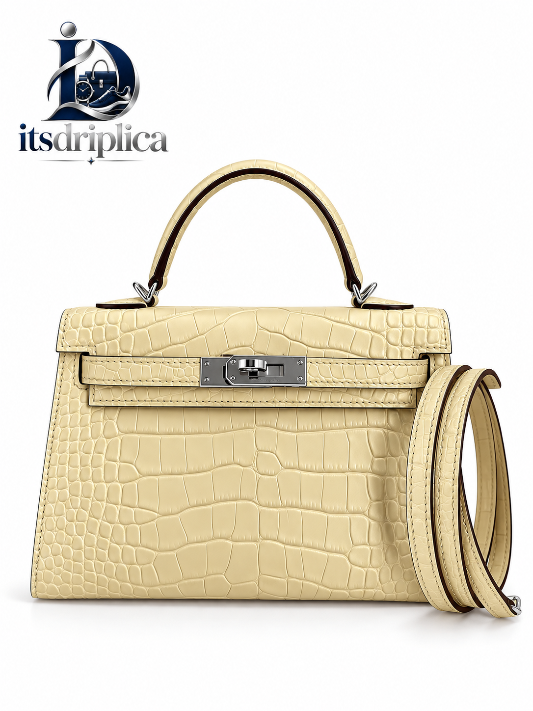 HERMES Mini Kelly 2 Alligator Matte Vanilla SS ZStamp HERMES Mini Kelly 2 Alligator Matte Vanilla SS ZStamp